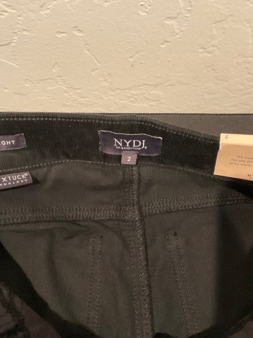 NWT NYDJ Marilyn Straight Jeans Black Corduroy size 2 - Picture 3 of 8
